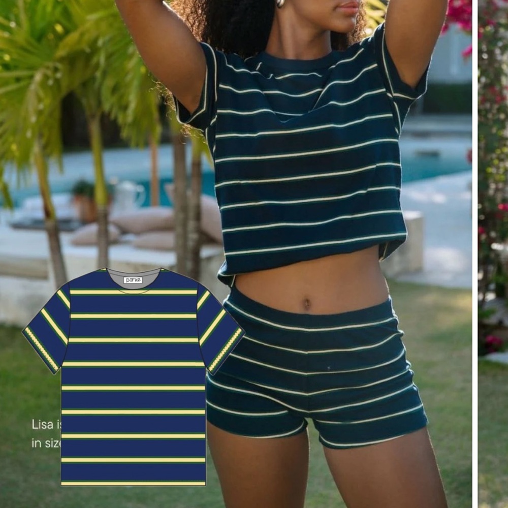 PARKE Striped Navy Tee - Women